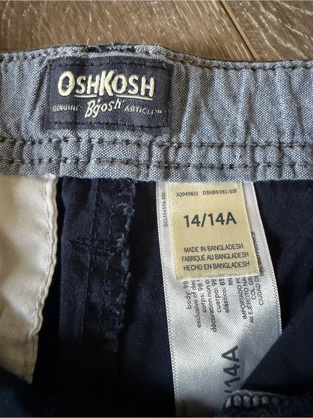 OshKosh B’gosh Flat-Front Navy Cotton Chino Shorts